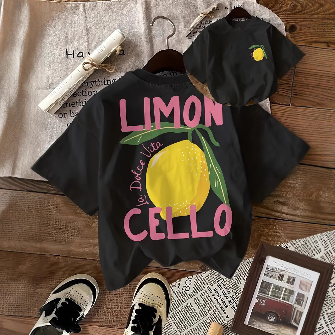 T-shirt unisexe, motif citron, limoncello, blanc ou noir